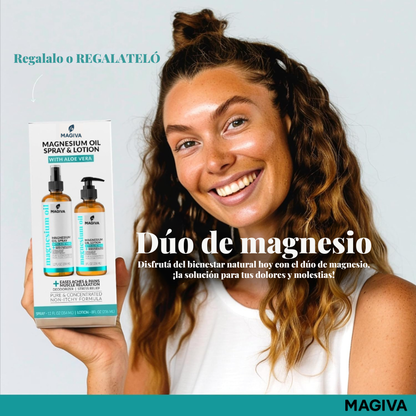 Magiva Magnesio Puro – Spray + Loción con Aloe Vera